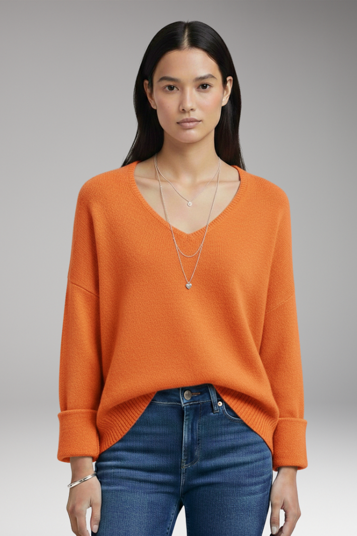 Women's V-Neck Sweater Relaxed Fit