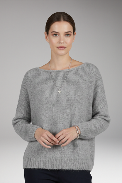 Women's Textured Sweater Wide Neckline