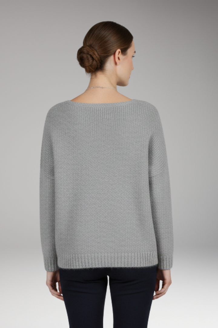 Women's Textured Sweater Wide Neckline