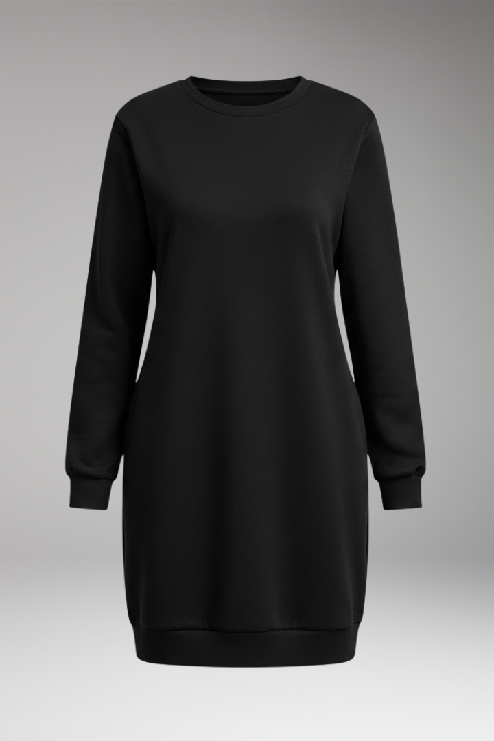 Women's Relaxed Fit Sweatshirt Dress Modern Design - VibreMode