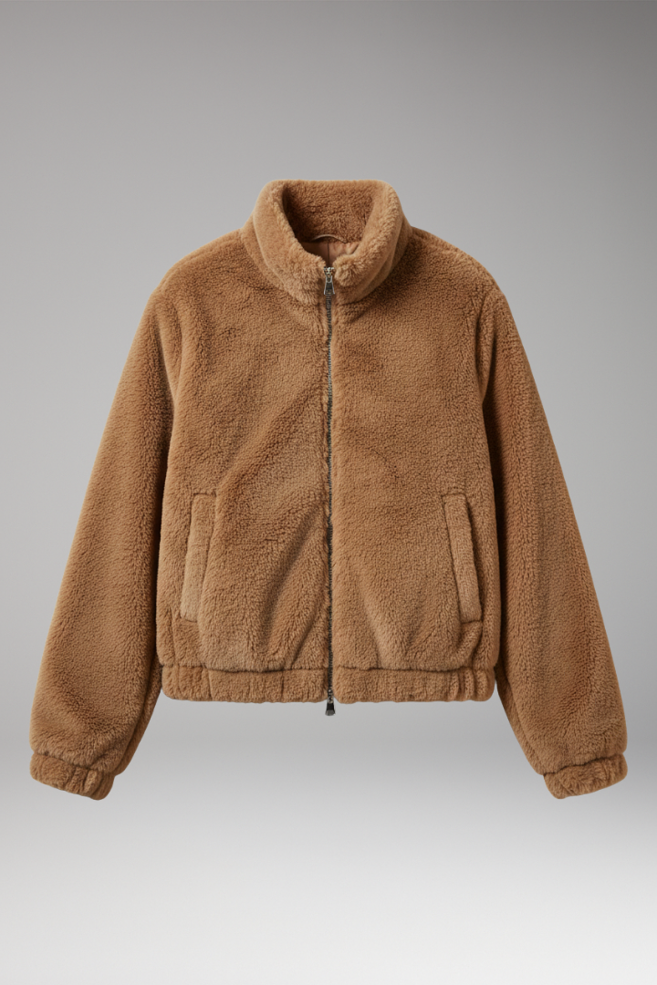 Women's Teddy Bomber Jacket Front Zipper - VibreMode