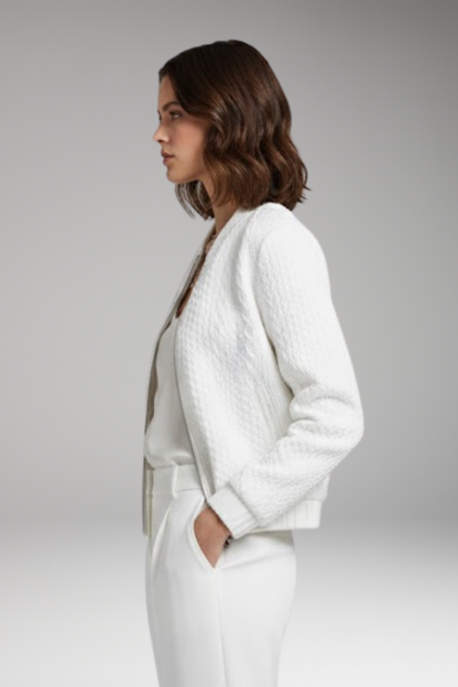 Women's Bomber Jacket Textured Stand Collar