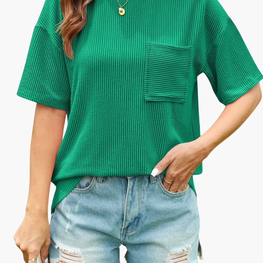 Women's Short Sleeve T-Shirt Cotton Front Pocket