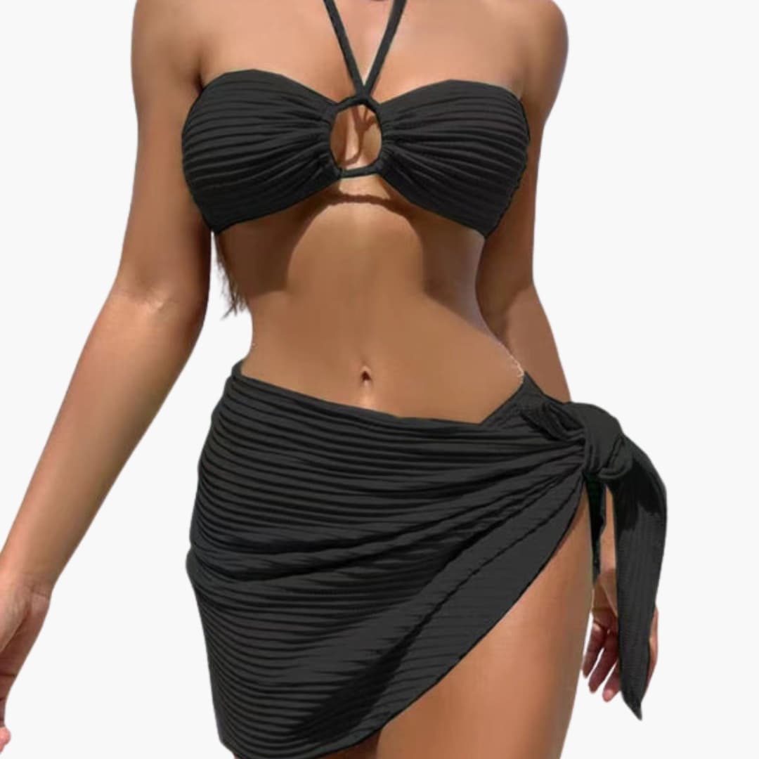 Women's 3 Piece Bikini Swimsuit Set Bikini Cut Bottom