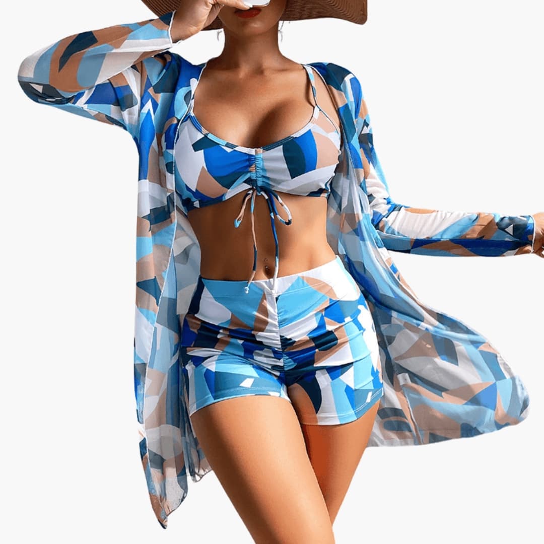 Women's Tie-Dye Bikini Set V-Neck