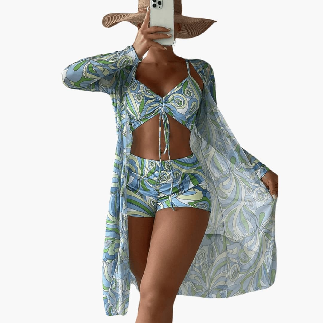 Women's Tie-Dye Bikini Set V-Neck