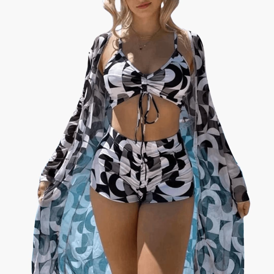 Women's Tie-Dye Bikini Set V-Neck