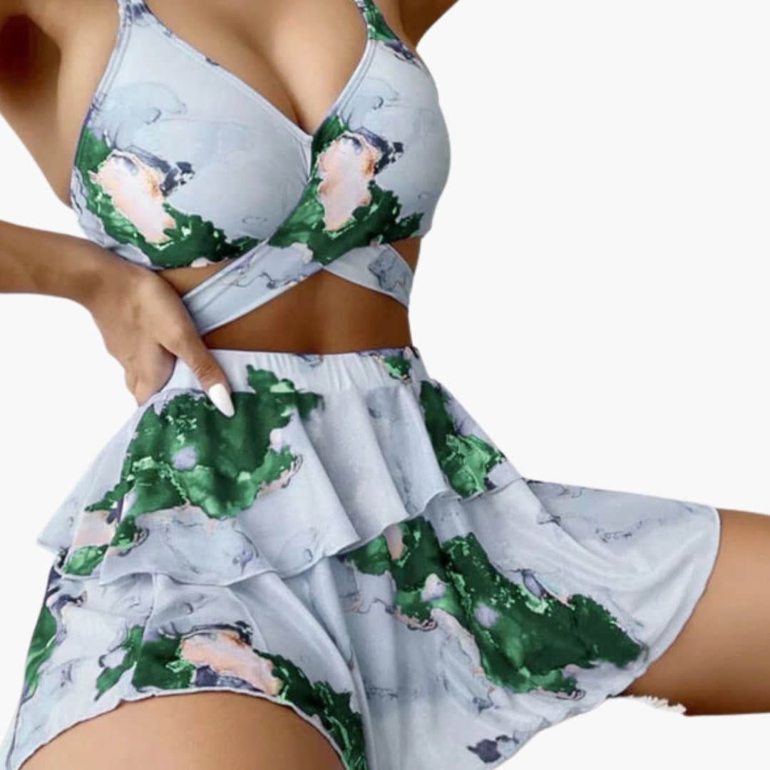Women's Marble Print Bikini Set Padded
