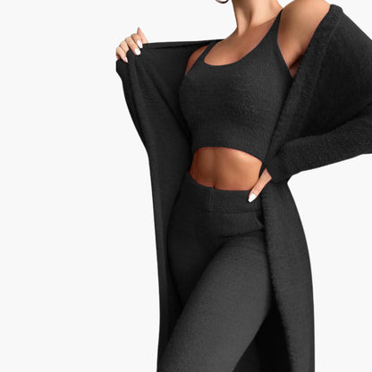 Women's 3 Piece Cardigan Crop Set