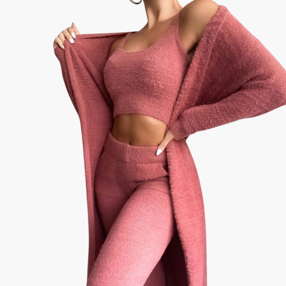 Women's 3 Piece Cardigan Crop Set