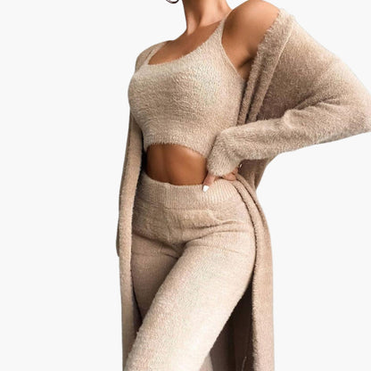 Women's 3 Piece Cardigan Crop Set