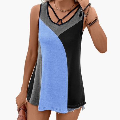 Women's V-Neck Colorblock - VibreMode
