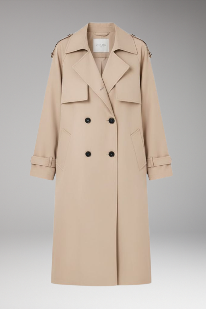 Women's Trench Coat Button Front Adjustable Cuffs - VibreMode