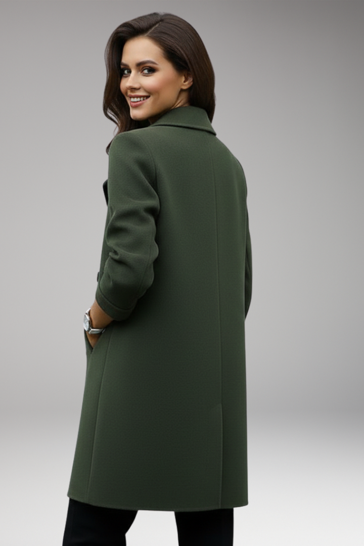 Women's Trench Coat Notched Collar Double Breasted