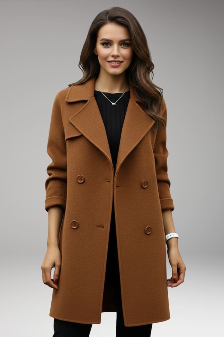 Women's Trench Coat Notched Collar Double Breasted