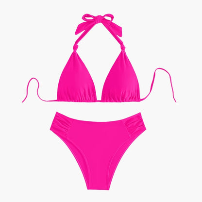 Women's Triangle Bikini Adjustable Tie Black