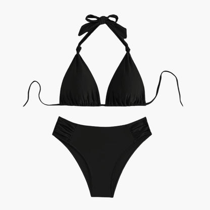 Women's Triangle Bikini Adjustable Tie Black - VibreMode