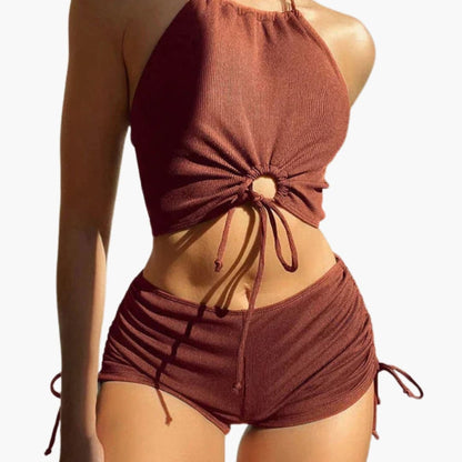 Women's Triangle Bikini Set Tie Side Two Piece Swimsuit - VibreMode