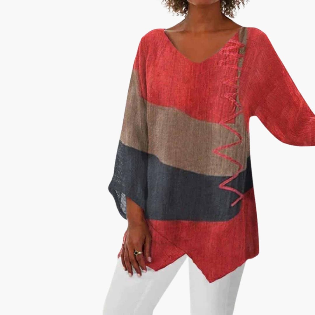 Women's Long Sleeve Blouse Relaxed Fit Crew Neck - VibreMode