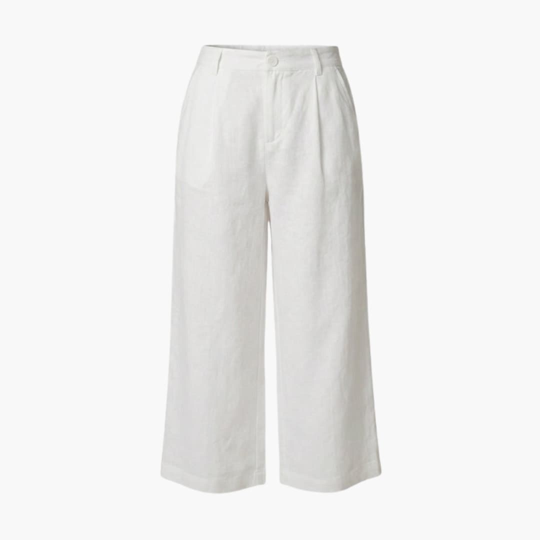 Women's Elastic Waist Trousers with Side Pockets - VibreMode