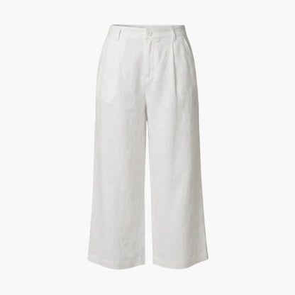 Women's Elastic Waist Trousers with Side Pockets - VibreMode