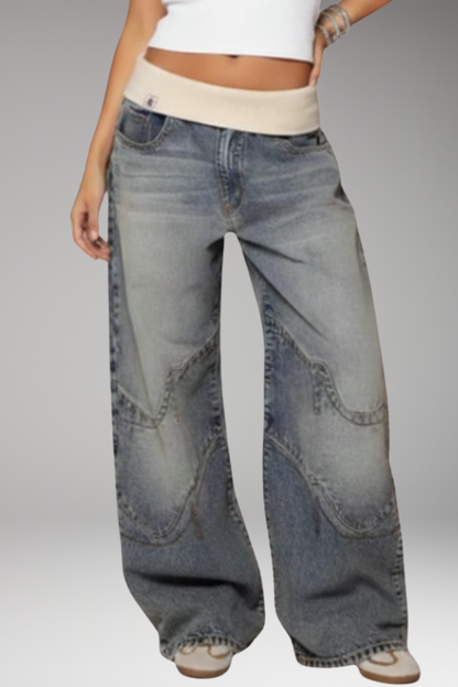 Women's Wide Leg Elastic Waist Trousers