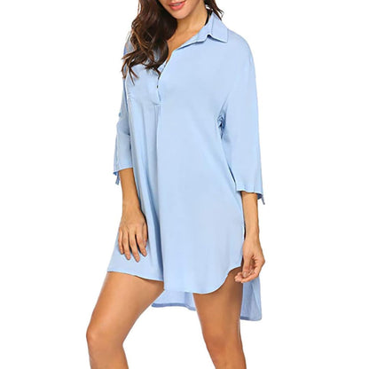 Women's Collared Tunic with Side Slits