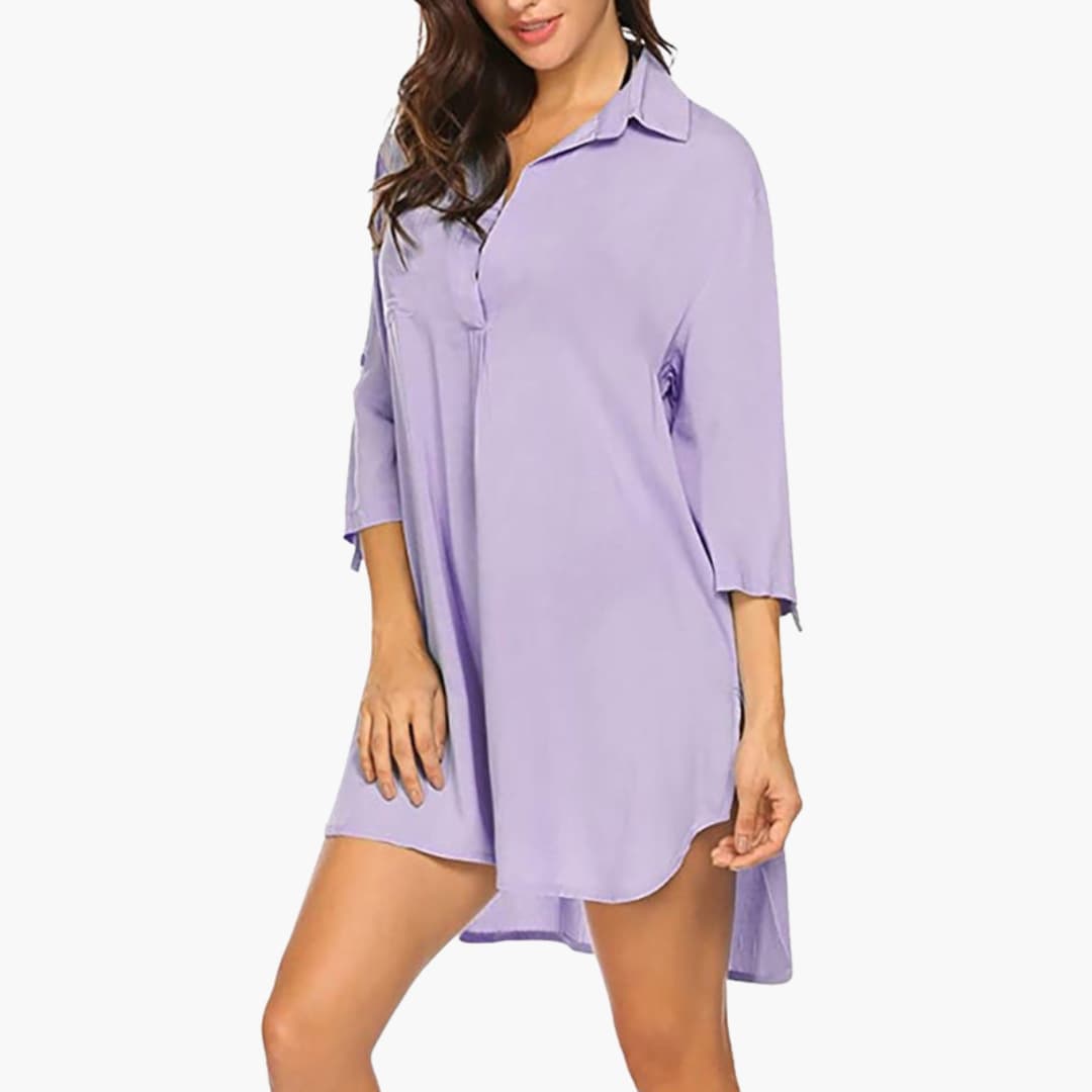 Women's Collared Tunic with Side Slits