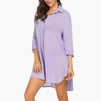 Women's Collared Tunic with Side Slits