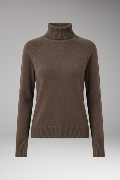 Women's Long Sleeve Turtleneck Sweater Ribbed Cuffs - VibreMode