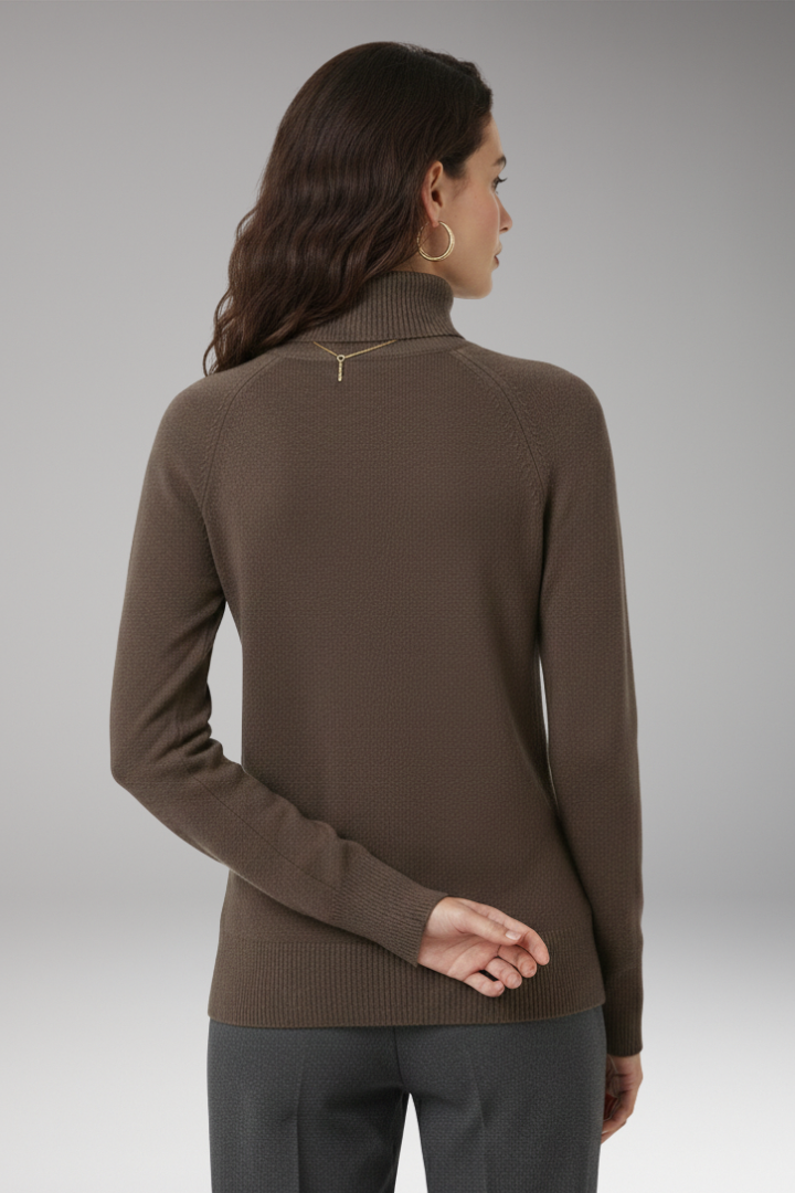 Women's Long Sleeve Turtleneck Sweater Ribbed Cuffs