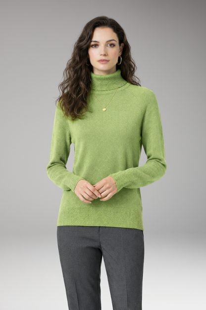 Women's Long Sleeve Turtleneck Sweater Ribbed Cuffs