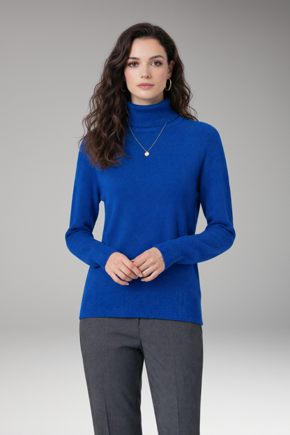 Women's Long Sleeve Turtleneck Sweater Ribbed Cuffs