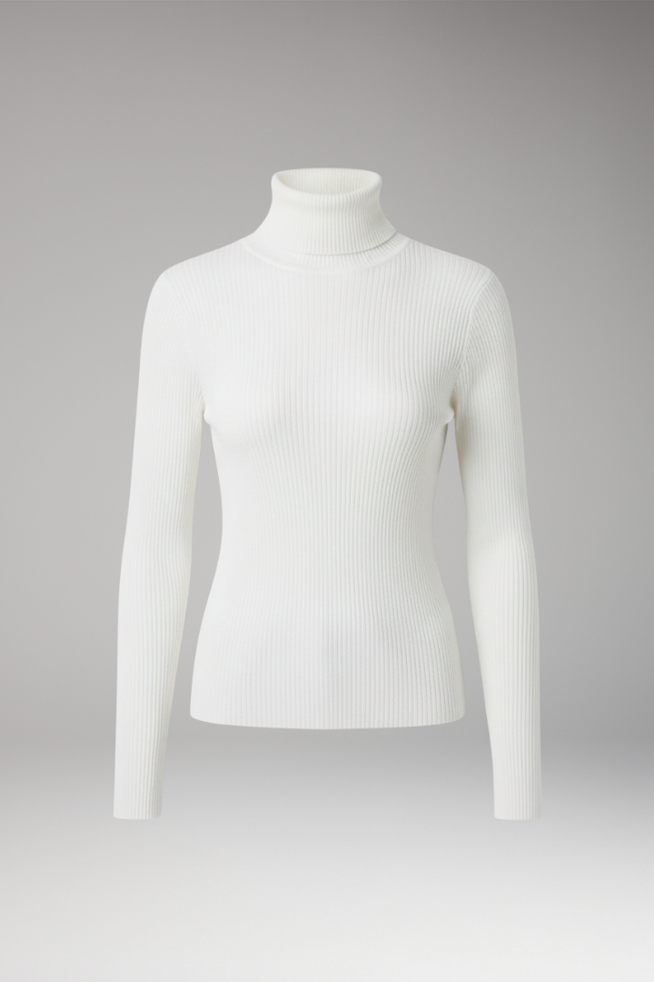 Women's Turtleneck Sweater Ribbed Texture - VibreMode