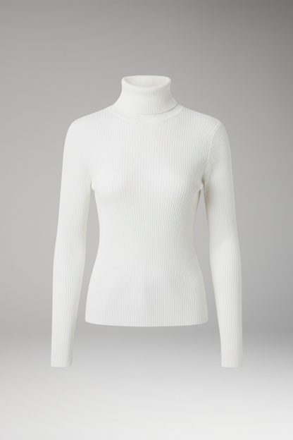 Women's Turtleneck Sweater Ribbed Texture - VibreMode