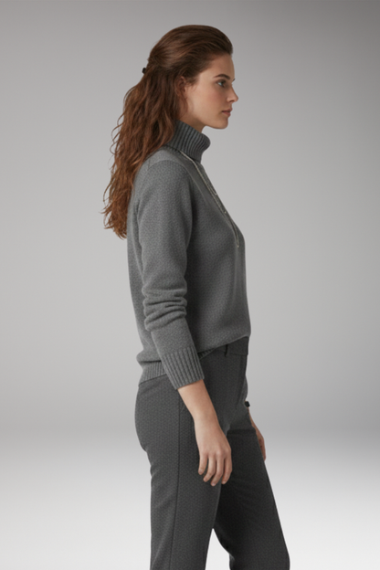 Women's Turtleneck Long Sleeve Sweater Ribbed