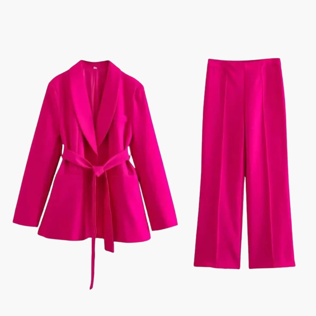 Women's Two Piece Blazer Suit Slim Fit Pants Set - VibreMode