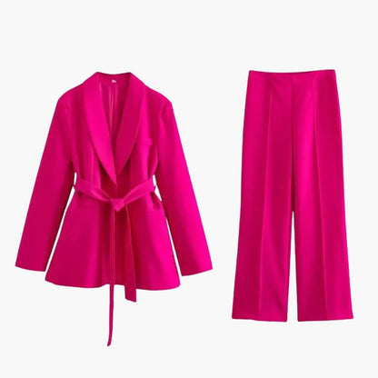 Women's Two Piece Blazer Suit Slim Fit Pants Set - VibreMode