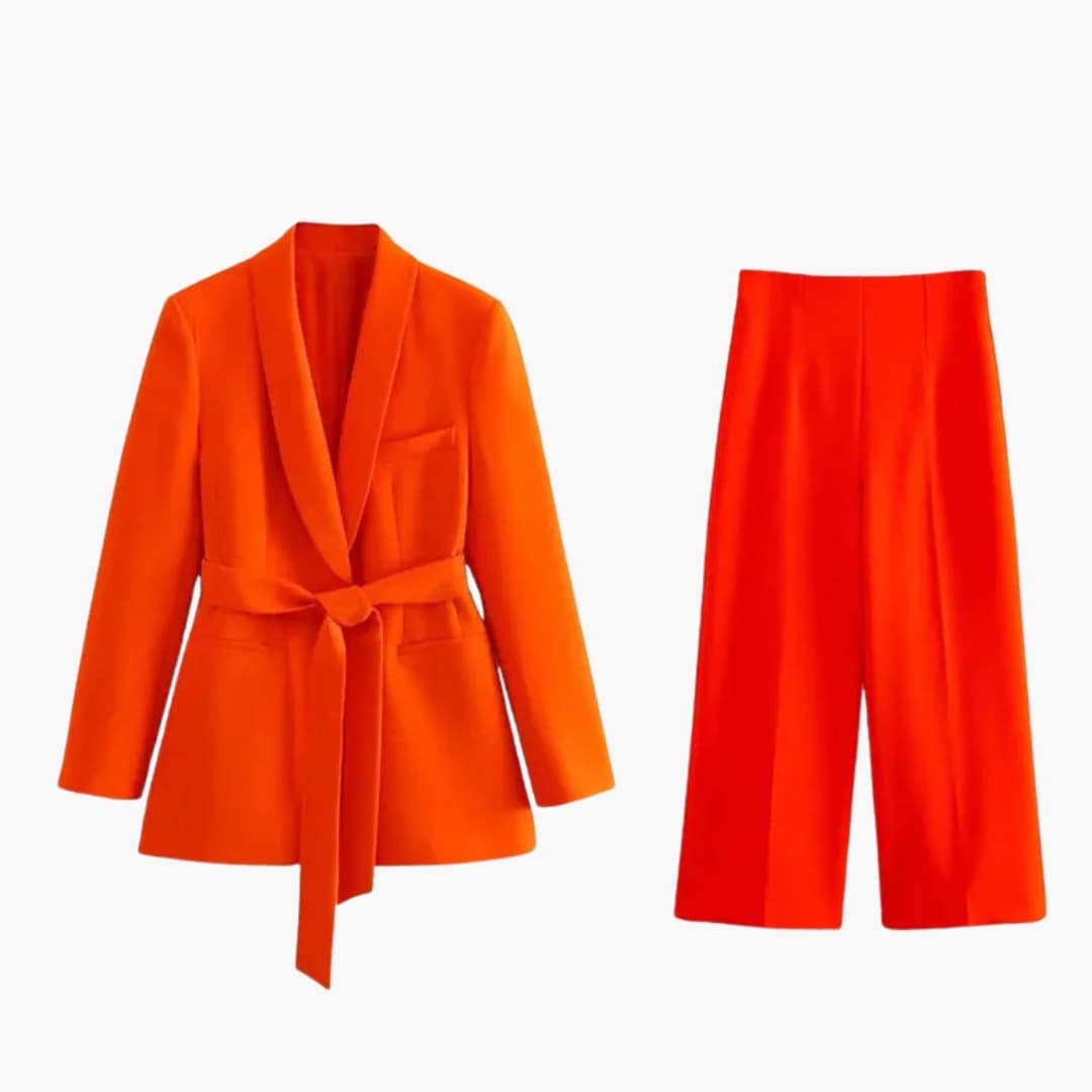 Women's Two Piece Blazer Suit Slim Fit Pants Set