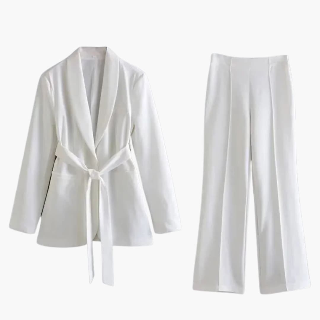 Women's Two Piece Blazer Suit Slim Fit Pants Set