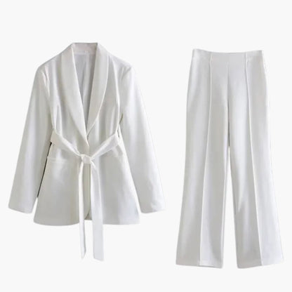 Women's Two Piece Blazer Suit Slim Fit Pants Set