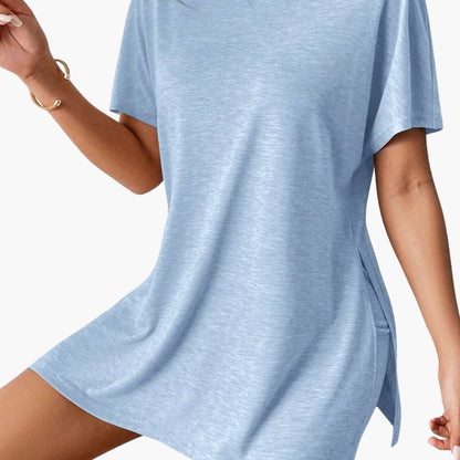 Women's Short Sleeve Lounge Set Cotton Elastic Waist Shorts