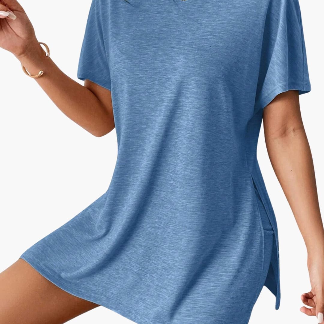 Women's Short Sleeve Lounge Set Cotton Elastic Waist Shorts