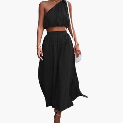 Women's Asymmetrical Midi Skirt Set