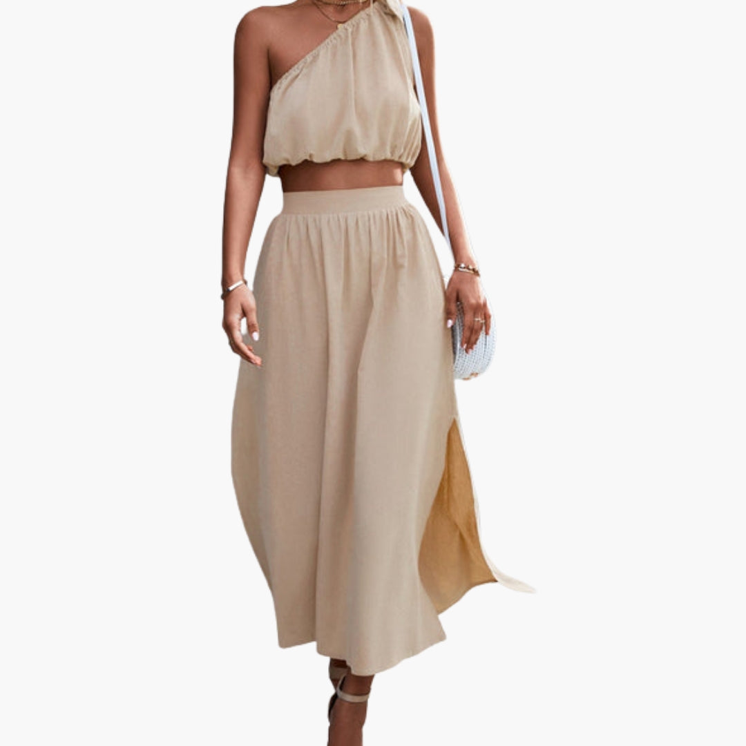 Women's Asymmetrical Midi Skirt Set - VibreMode