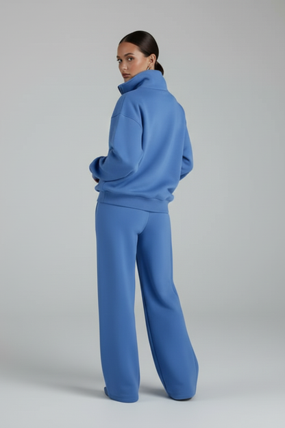 Women's 2-Piece Tracksuit Half-Zip Straight Leg Pants