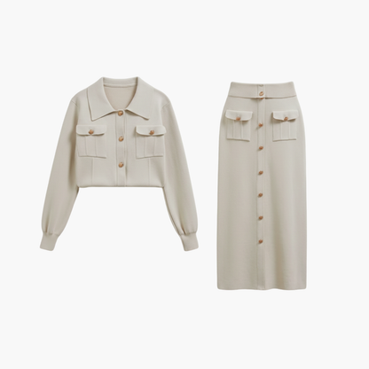 Women's 2 Piece Jacket Skirt Set - VibreMode