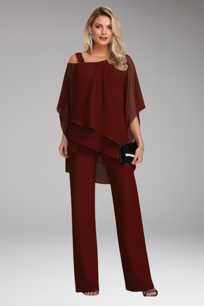 Women's 2 Piece Outfit Layered Wide Leg Pants