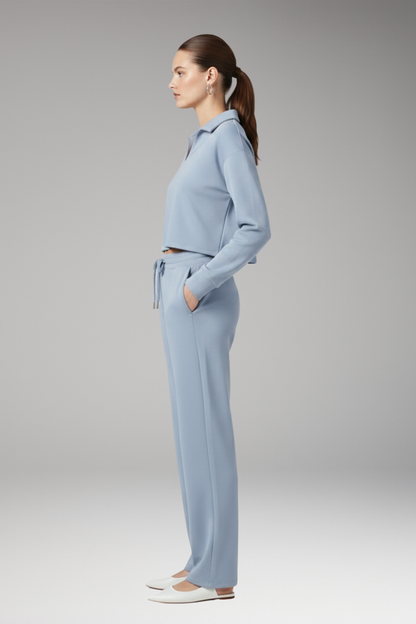 Women's 2-Piece V-Neck Straight Leg Pants Set