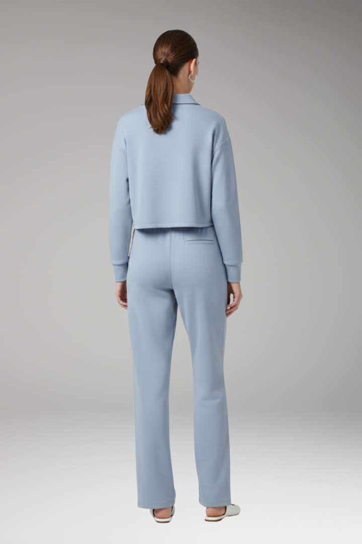Women's 2-Piece V-Neck Straight Leg Pants Set
